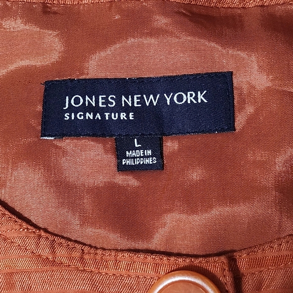 Jones New York Terracotta Button-Down Blouse - Picture 6 of 7